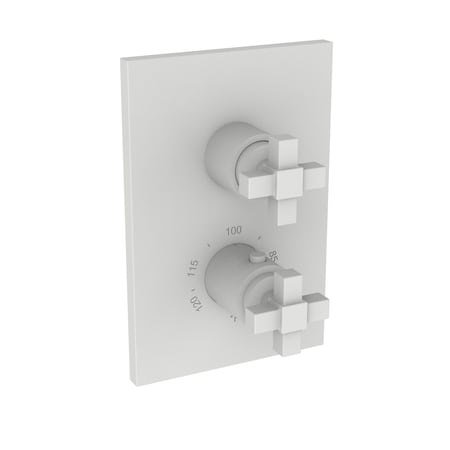 Newport Brass 1/2" Square Thermostatic Trim Plate With Handle in Matte White 3-3153TS-52